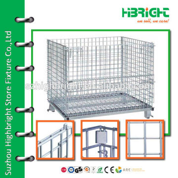 Cage de rangement pliable en acier pour usage en magasin